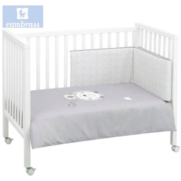 Cambrass Conjunto Colcha 2 Peças Leão Cinza 70x140 cm