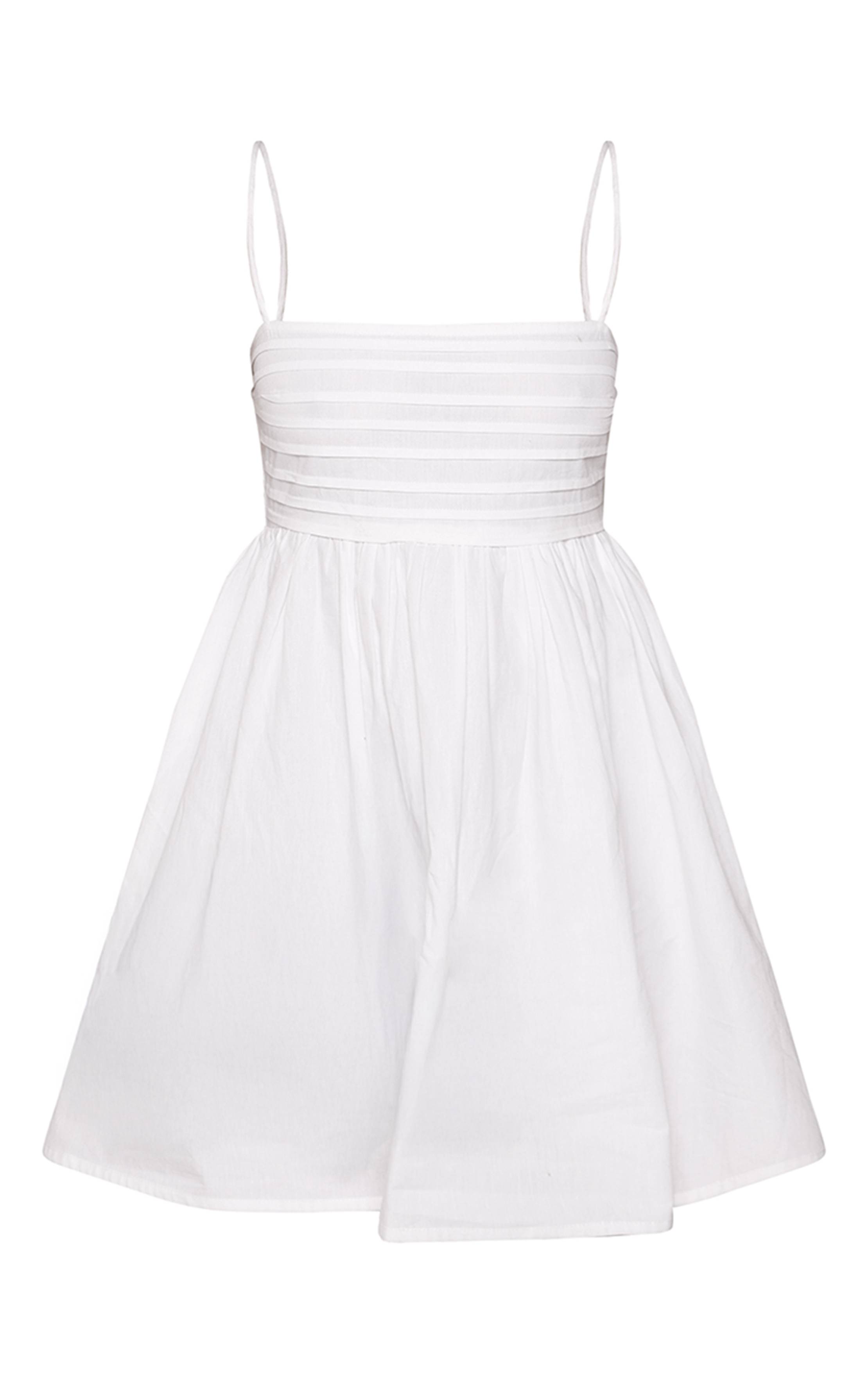 Blanc Robe Mini À Bretelles Effet Lin Petite