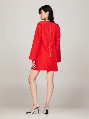 Vestido curto de tafetá festivo Tommy Hilfiger x