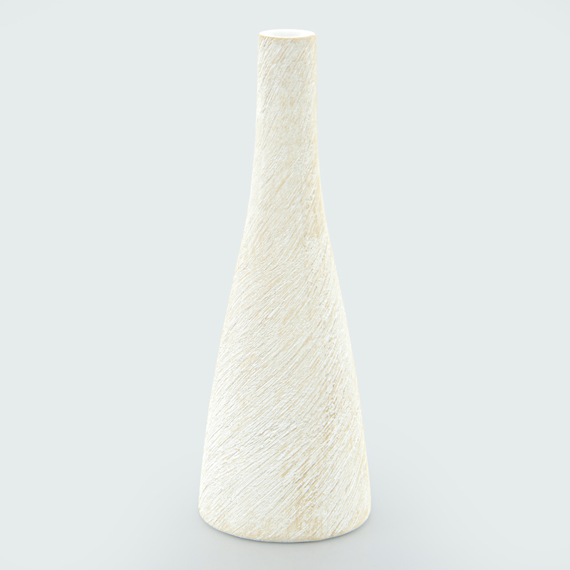 Vase soliflore wavy 'Riad' blanc et beige