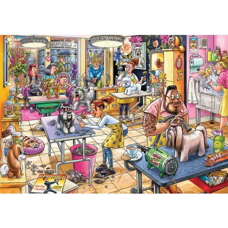 Jumbo Spiele Puzzle - Wasgij Mystery 23: Pooch Parlour! 1000 Teile