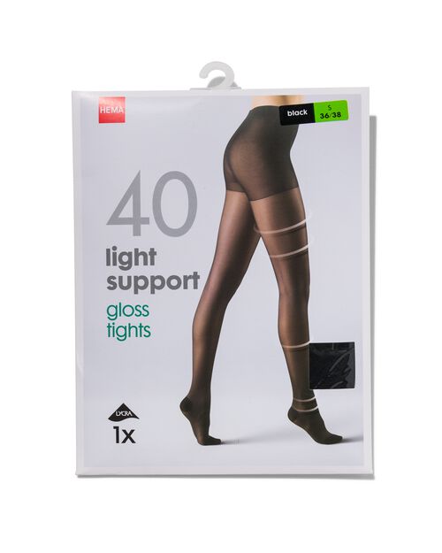 collant light support gloss 40 deniers noir