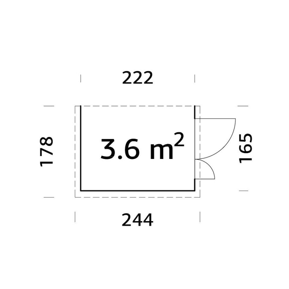VEGGBOD PALMAKO MIA 3,7M² 165X210X222CM