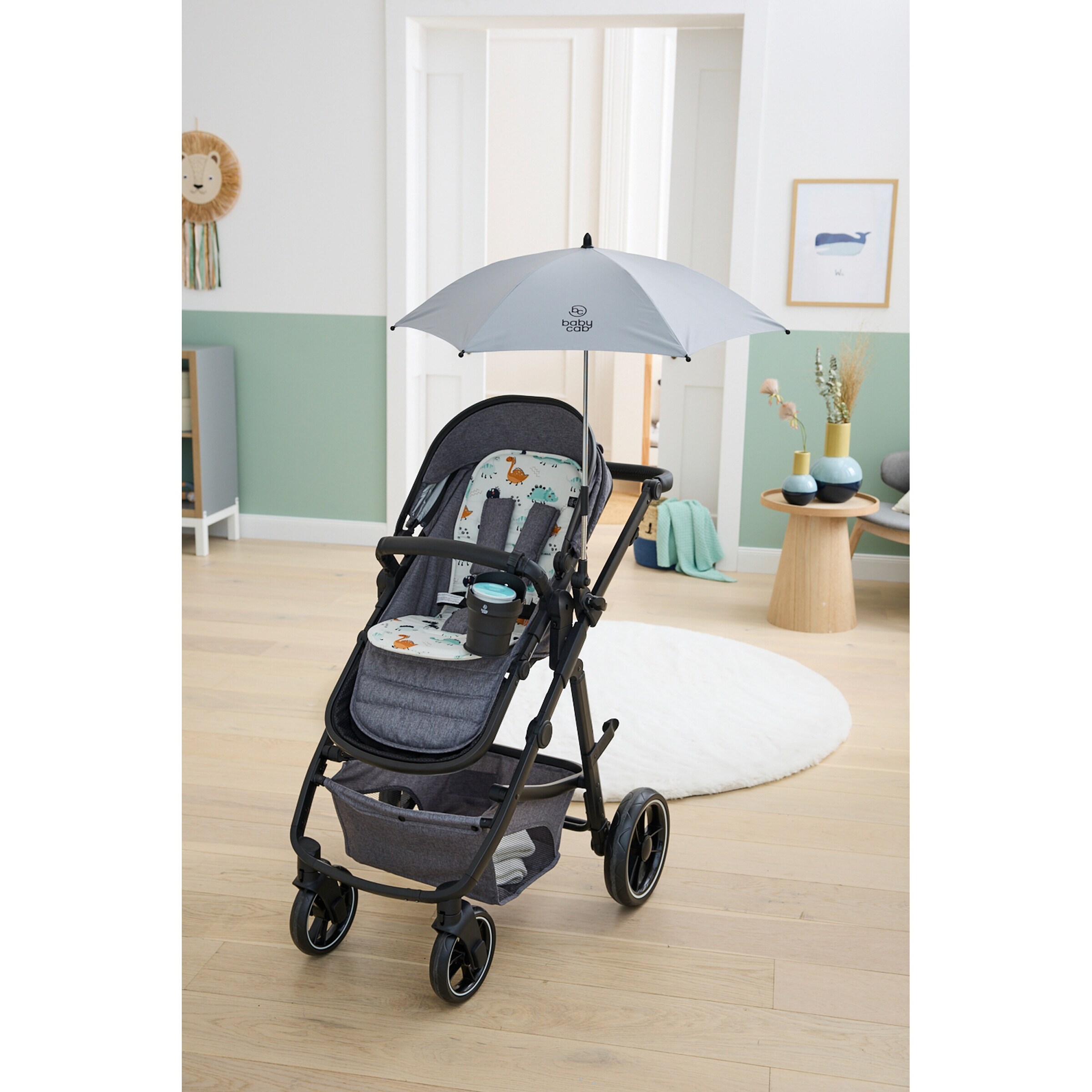 babycab Universal Sonnenschirm für Kinderwagen grau
