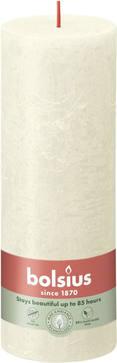 Bolsius stompkaars Rustiek Shine crème 85 uur D 6,8 H 19 cm