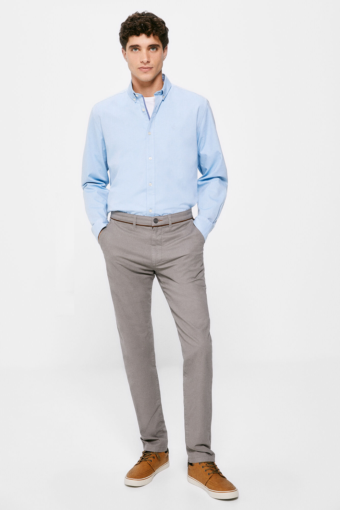 Chino micro print - cinza escuro
