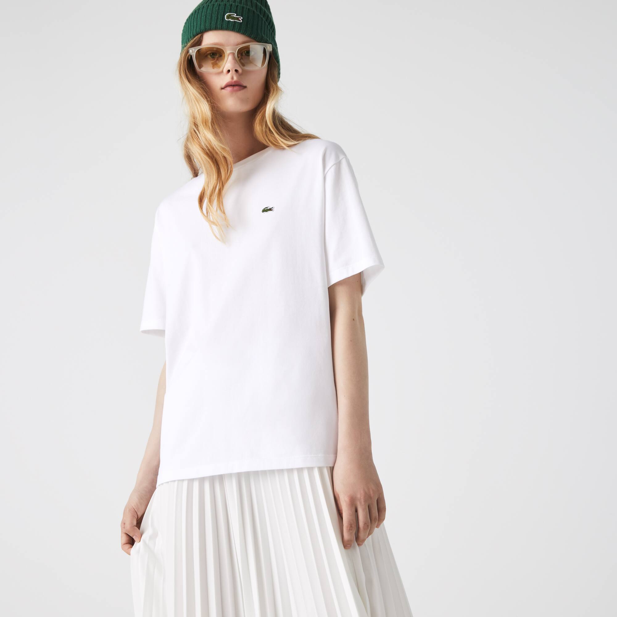 Damen-T-Shirt aus Premium-Baumwolle T-Shirts - Weiss - Lacoste - Damen