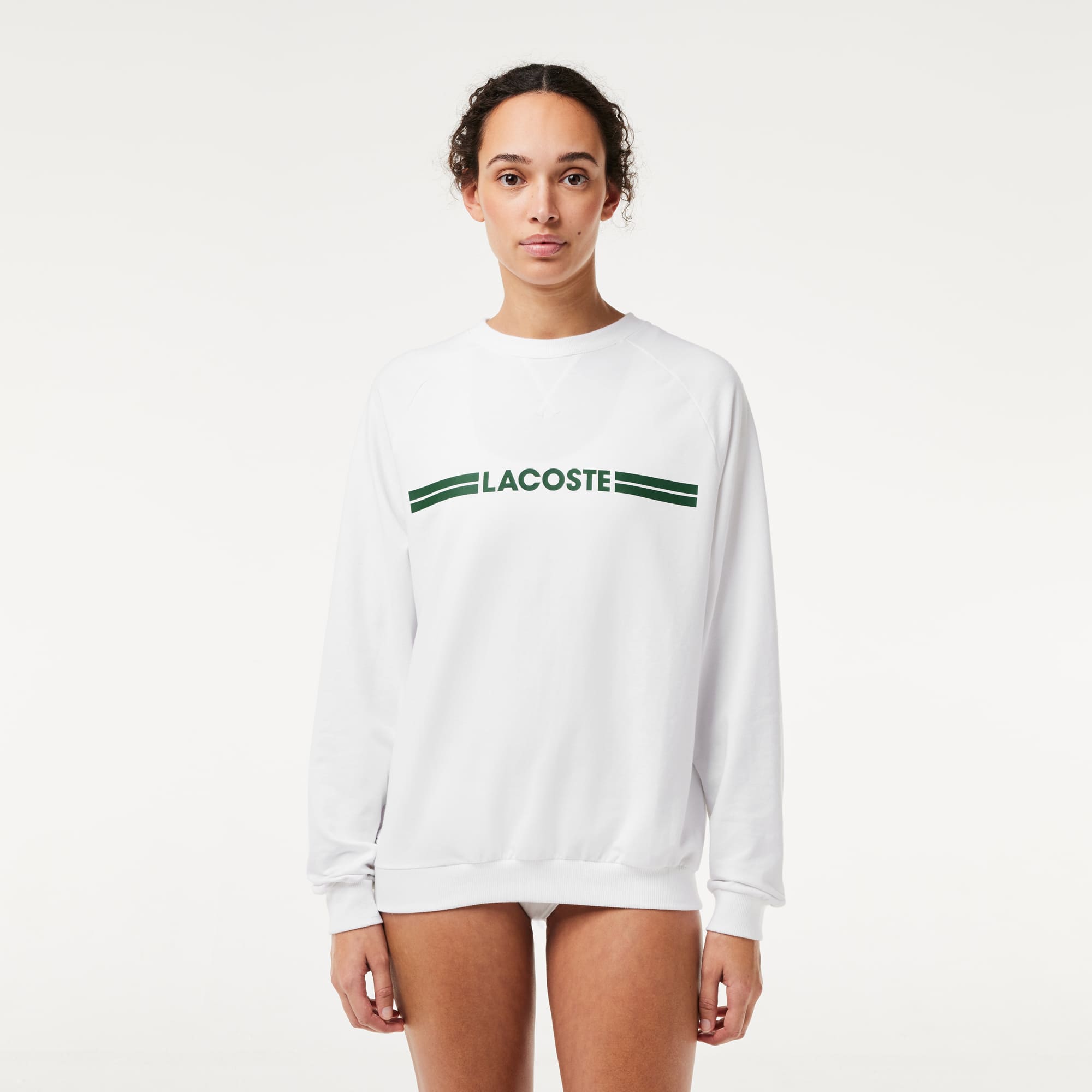 Sweatshirt d'intérieur siglé Lacoste en coton Vêtements d’intérieur & de nuit - Blanc - Lacoste - Femme