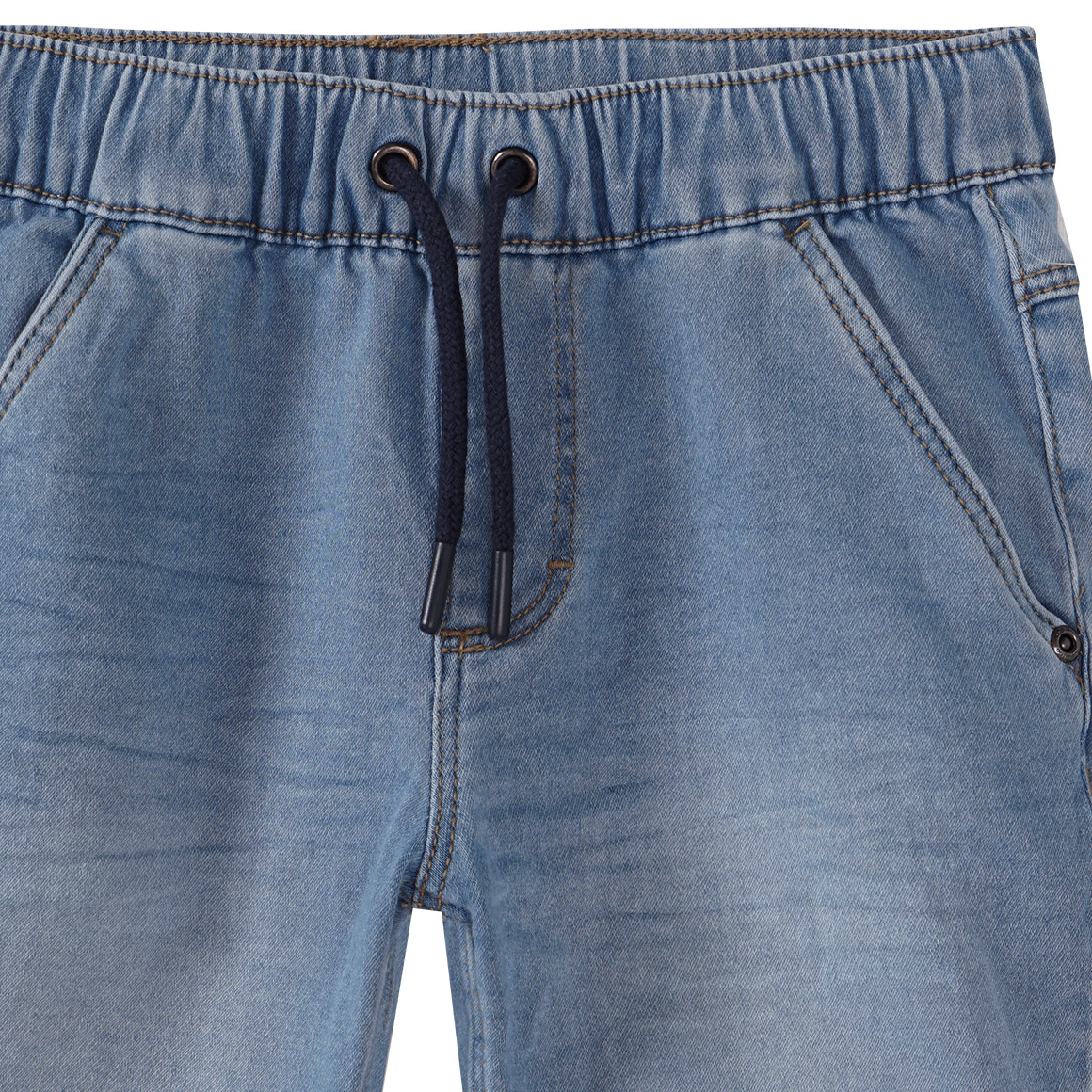 Topolino Jungen Jeansshorts mit Tunnelzug blau