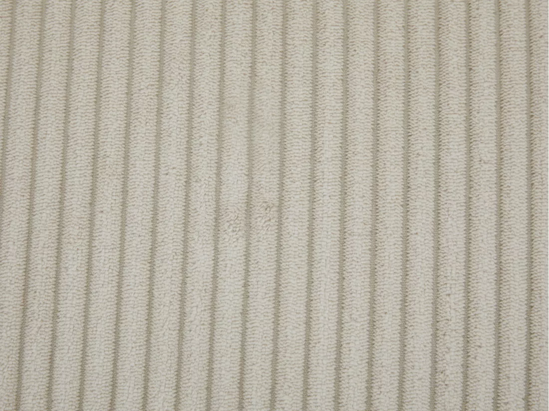 Canapé d'angle droit en velours côtelé beige OVENTINO