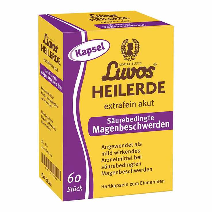 Luvos Heilerde extrafein akut Säurebedingte Magenbeschwerden Kapseln , 60 St