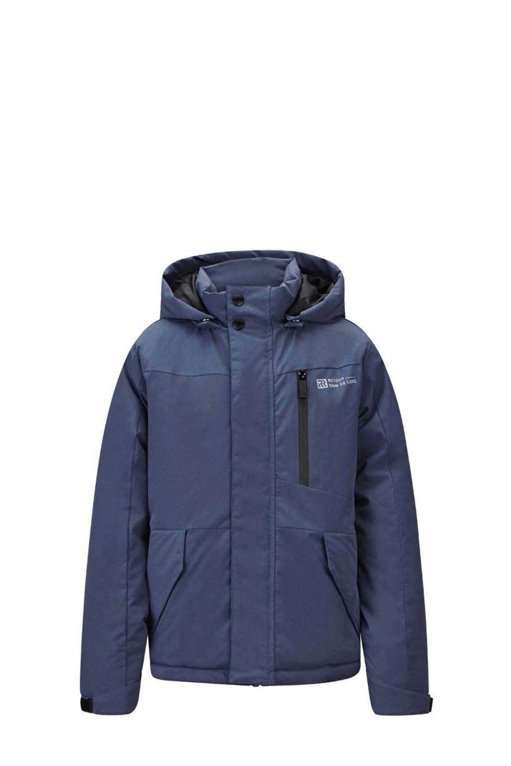 Retour Jeans gewatteerde winterjas Victor blauwgrijs