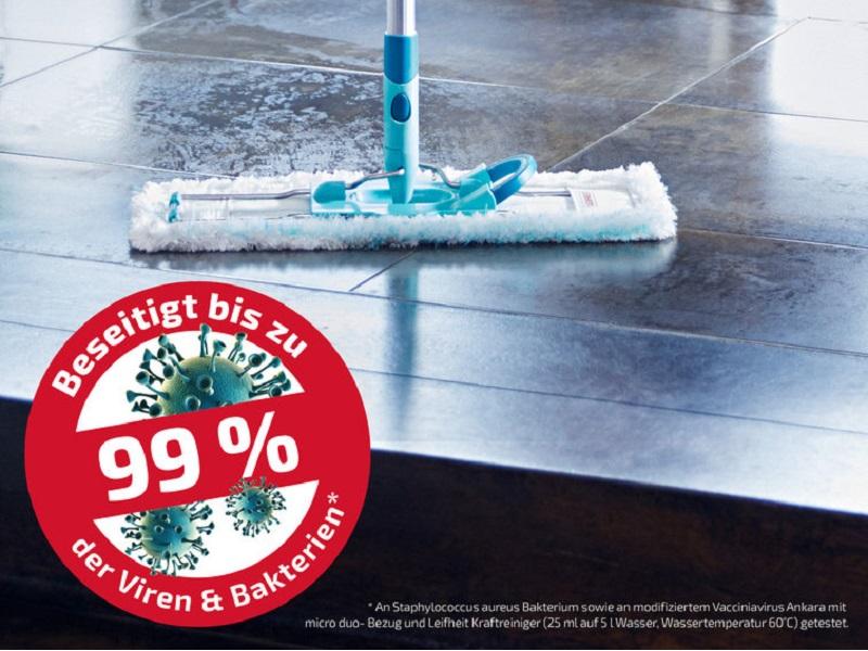 Leifheit Flachwischer Profi Set Bodenwischer und Wischtuchpresse mit Rollen