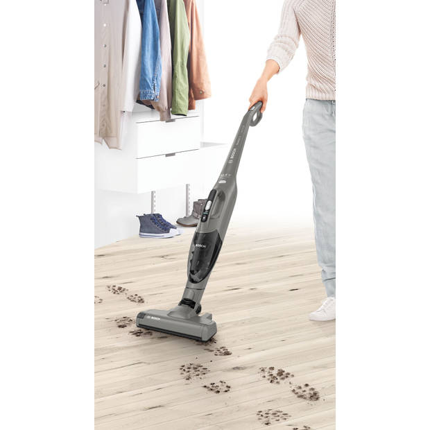 Bosch BBHF214G draadloze 2-in-1 steelstofzuiger 14,4V grijs - incl. kruimeldief