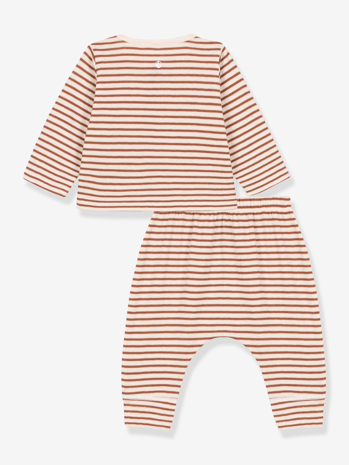 Conjunto PETIT BATEAU de 2 peças com listras brancas