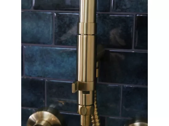 Luisa II colonne de douche or brossé sans mitigeur - Essebagno