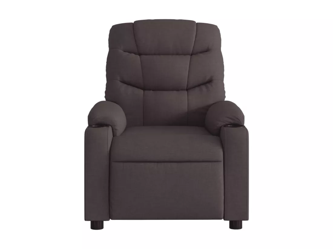 Fauteuil massant inclinable électrique Marron foncé Tissu