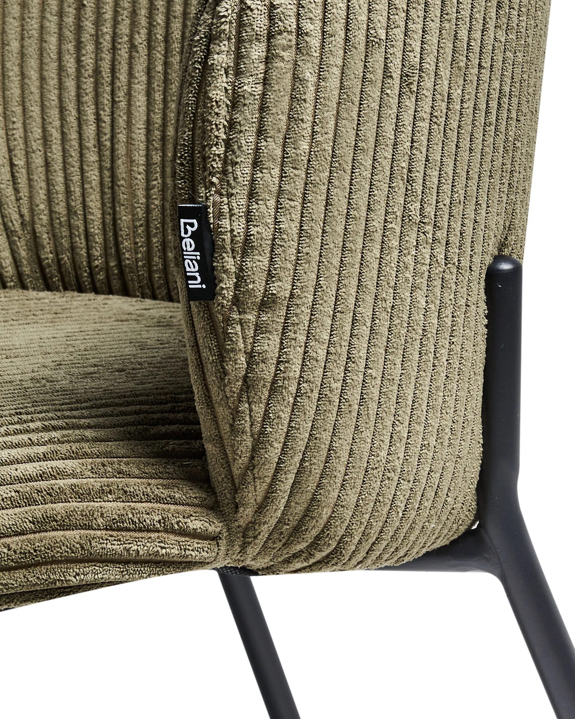 Set van 2 eetkamerstoelen MILES Corduroy Olijfgroen