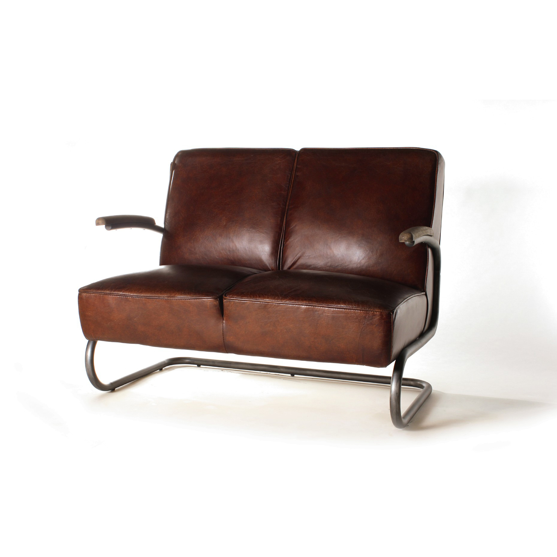 Ledercouch 'Joe Fendt', braun, B 115 cm, H 92 cm, T 85 cm von fischer's lagerhaus