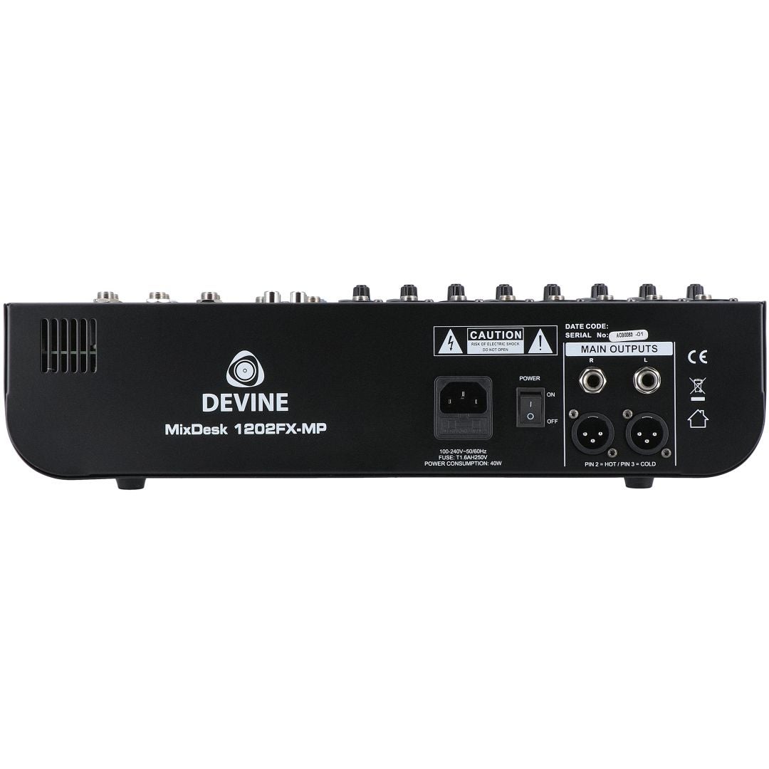 Devine MixDesk 1202FX-MP 12-kanaals mixer met FX en mediaspeler