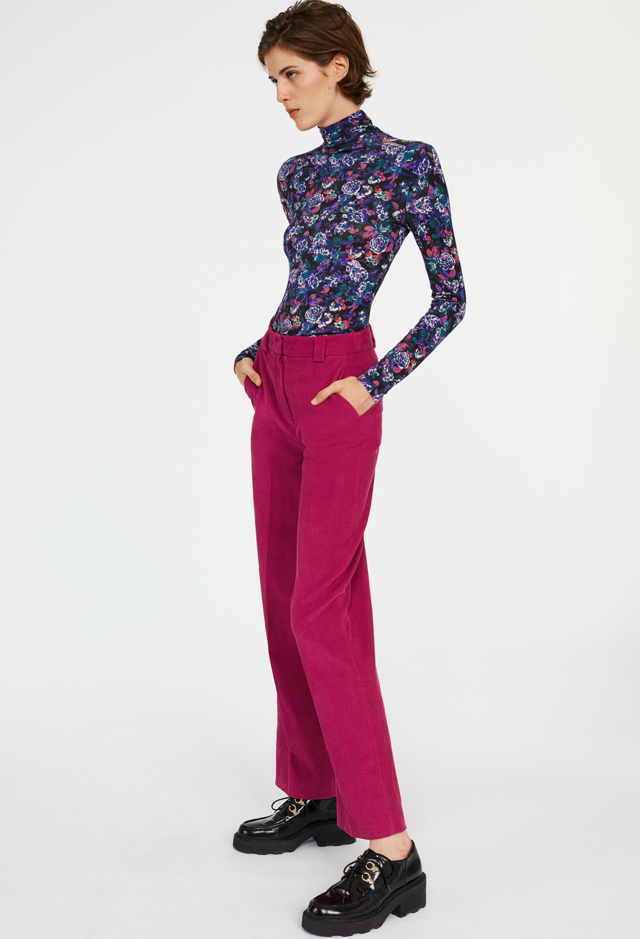 Pantalon large velours