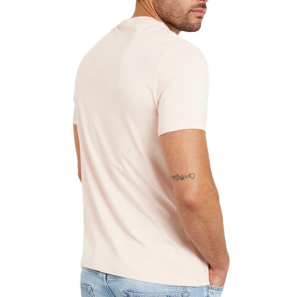Guess T-shirt Rose Homme Guess Small Triangle Logo