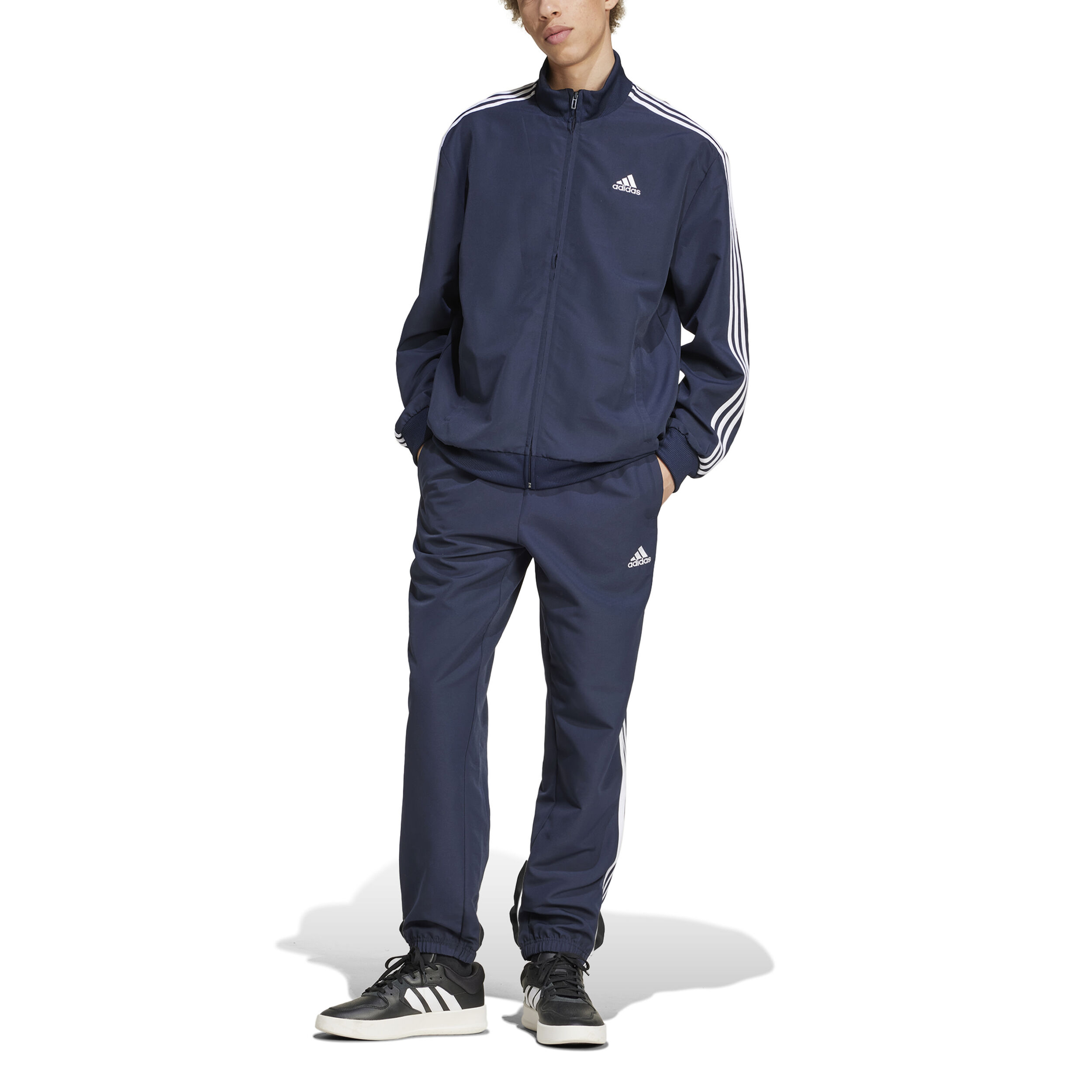 adidas 3Stripes Woven Survêtement Hommes - Bleu Foncé , Blanc