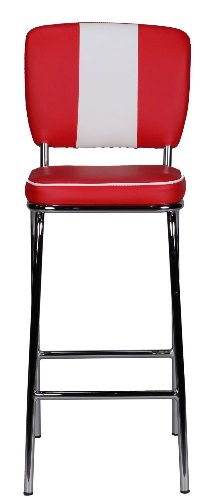 Barhocker Lederlook rot/ weiß