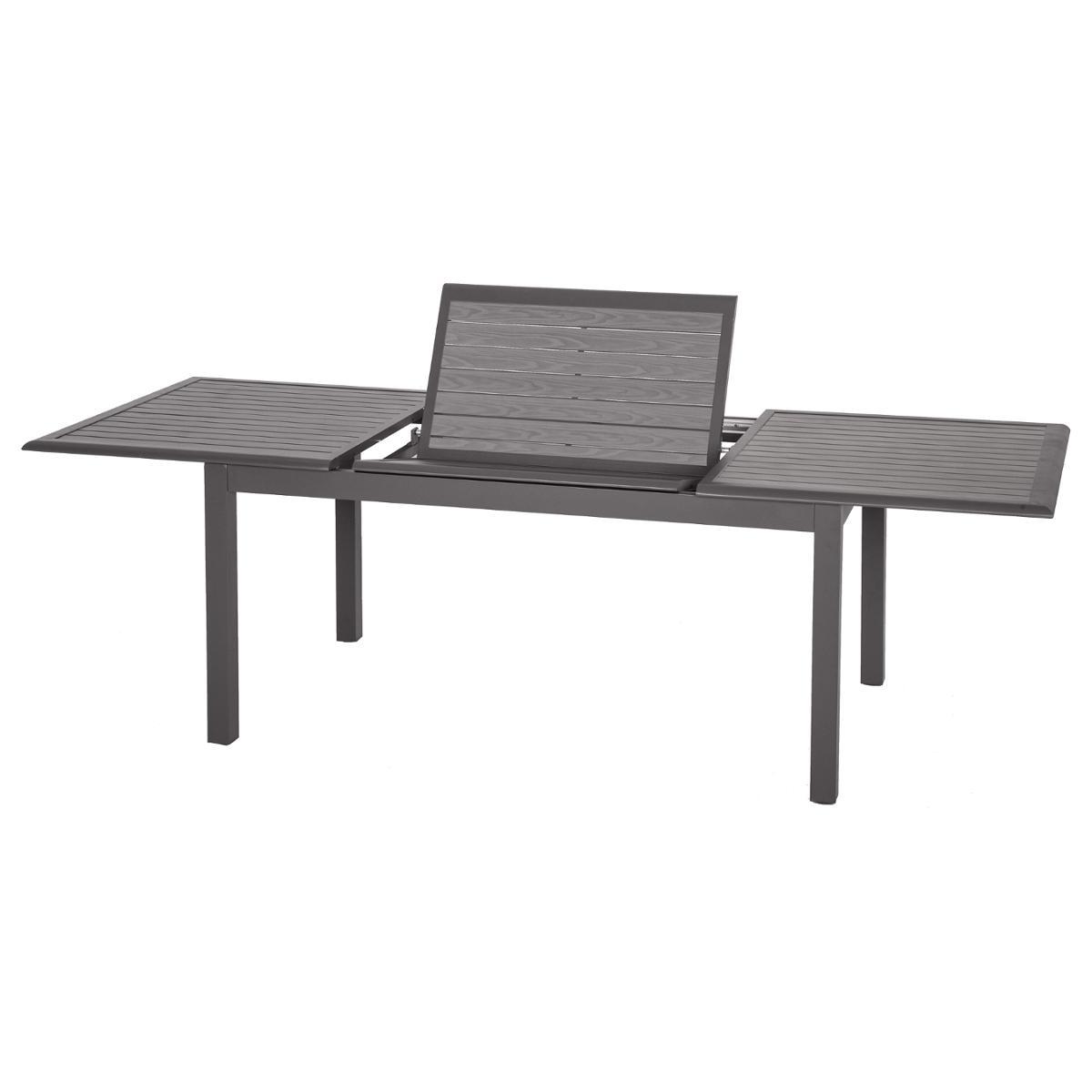 TABLE AZUA EXTENSIBLE ALUMINIUM EXPRESSO TONKA 10 PLACES