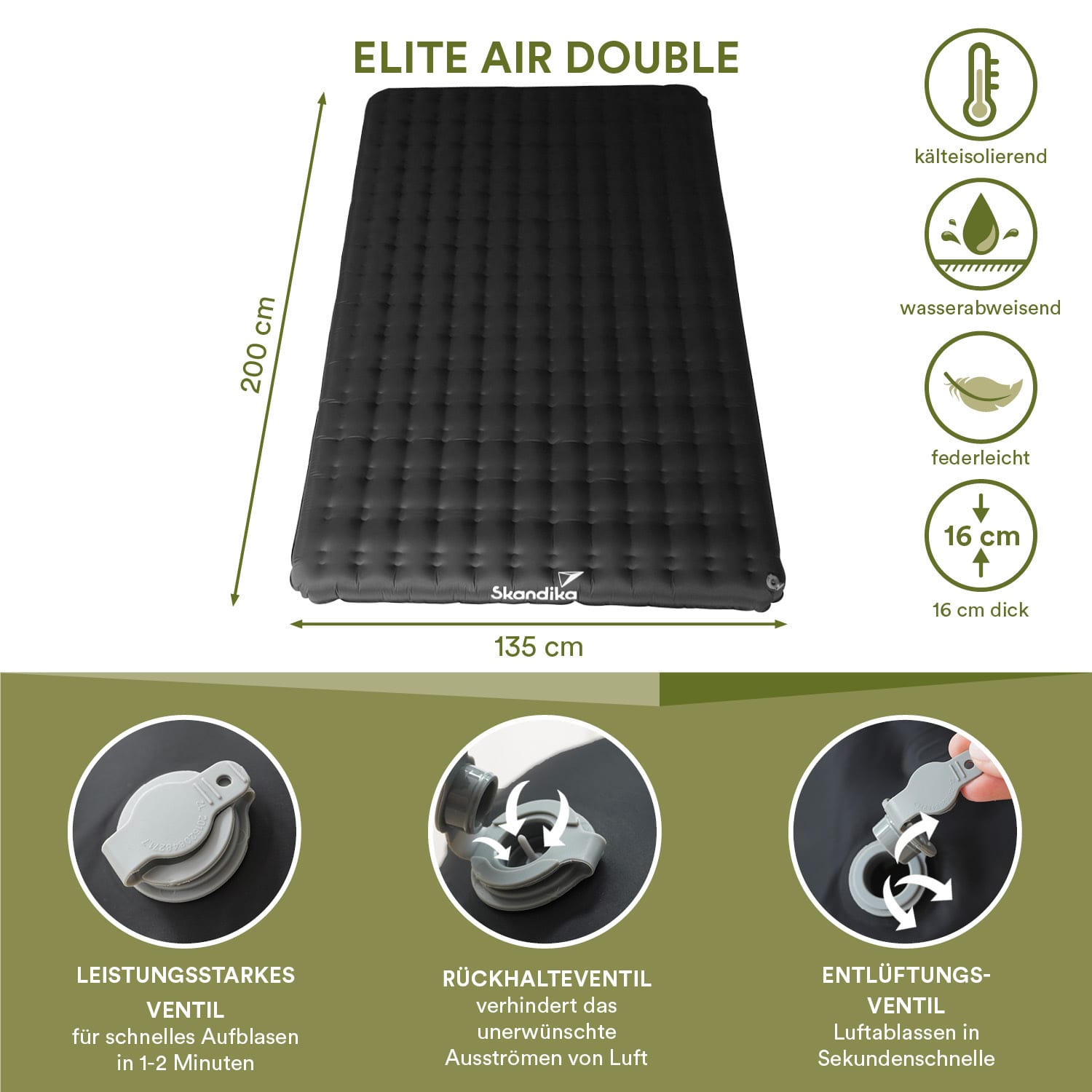 Skandika Elite Air Double opblaasbare slaapmat
