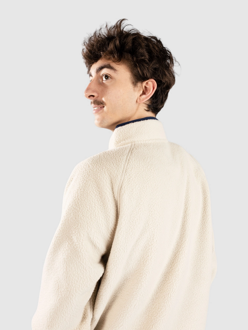Passenger Offgrid 2.0 Zip 1/2 Recycled Sherpa Jacket oatmeal/navy