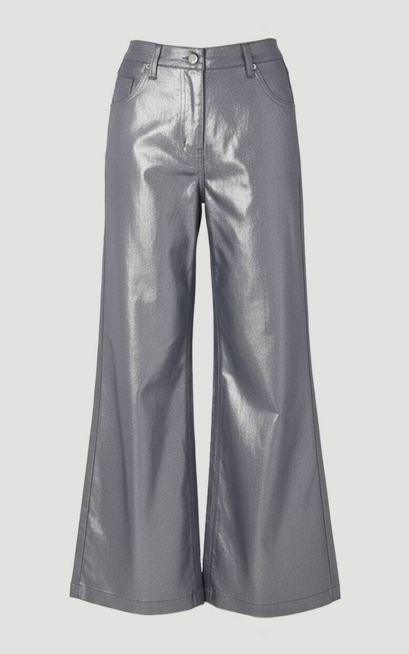 KarenMillen Jean Denim Large à Revêtement Métallisé