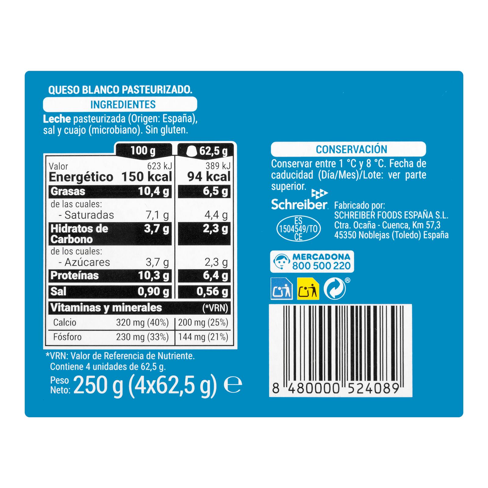 Fromage Burgos frais naturel Hacendado