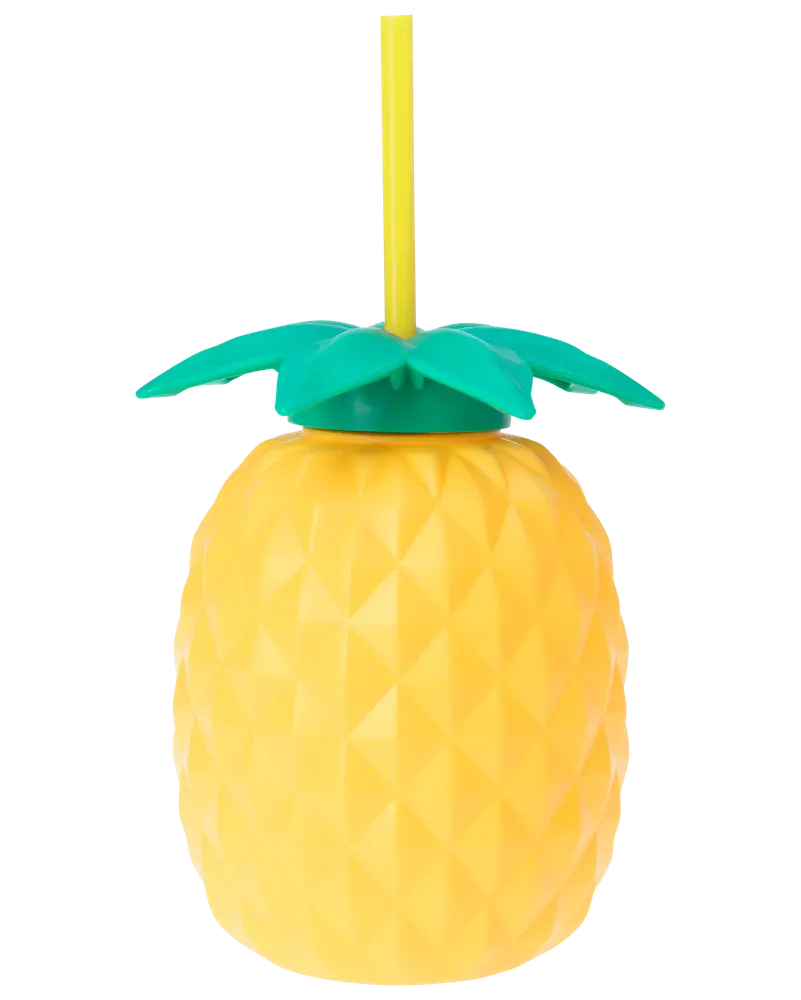 Kop med sugerør ananas 800 ml