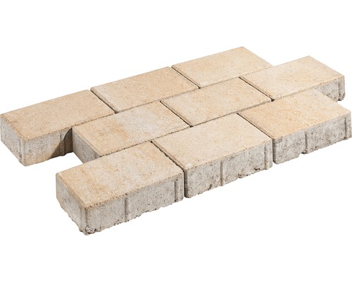 Rechthoekige straatsteen, sahara-wit-melange, 20 cm x 10 cm x 6 cm
