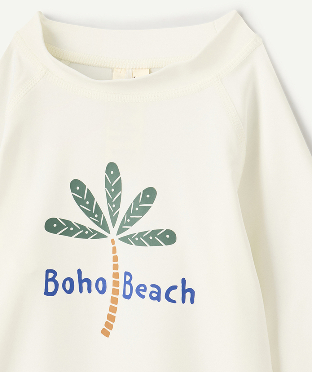 LASSIGT-SHIRT MANCHES LONGUES MIXTE ANTI-UV ÉCRU AVEC PALMIER