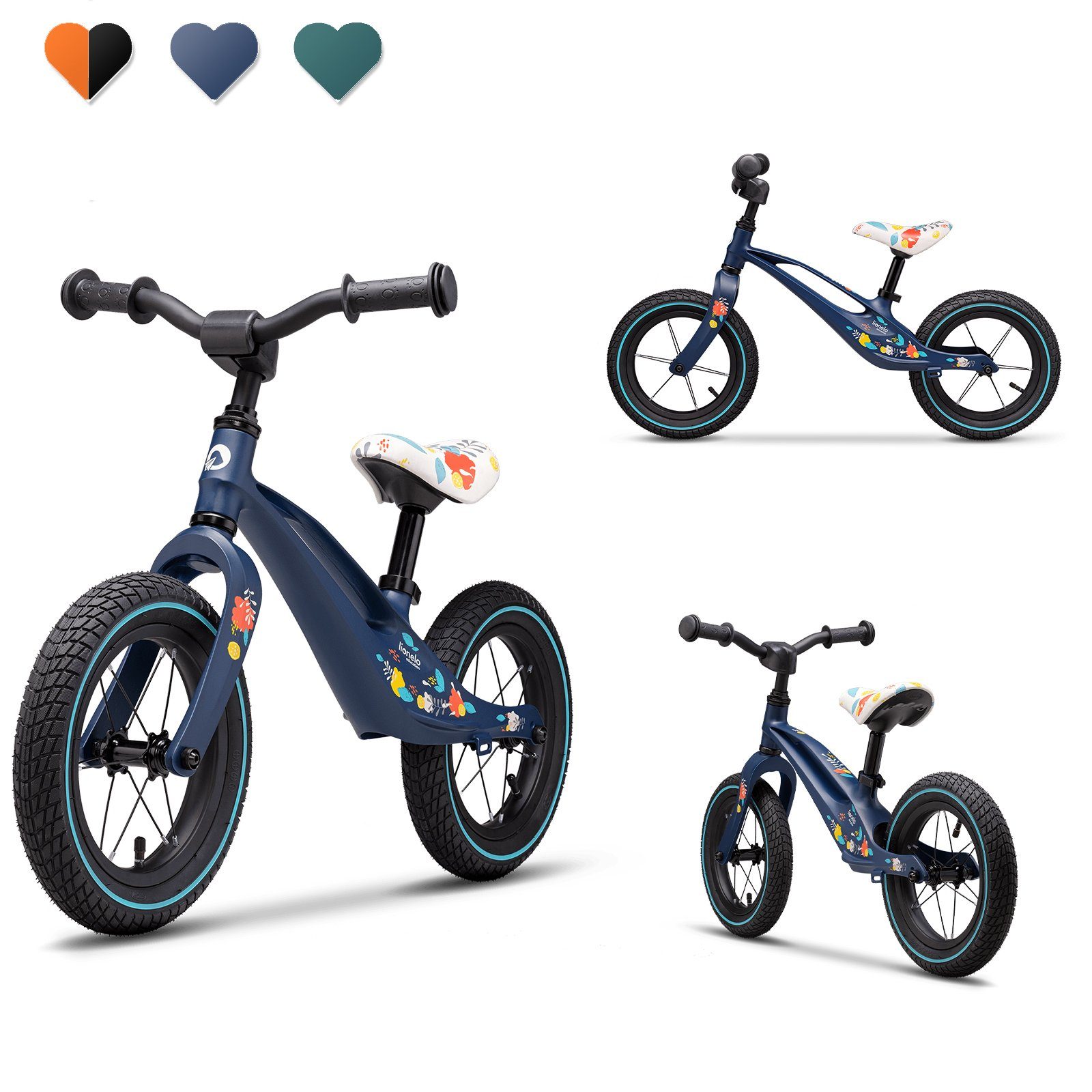 Bicicleta de equilíbrio Lionelo Bart Air ultraleve, quadro de magnésio, a partir de 2 anos, aro 12 polegadas.