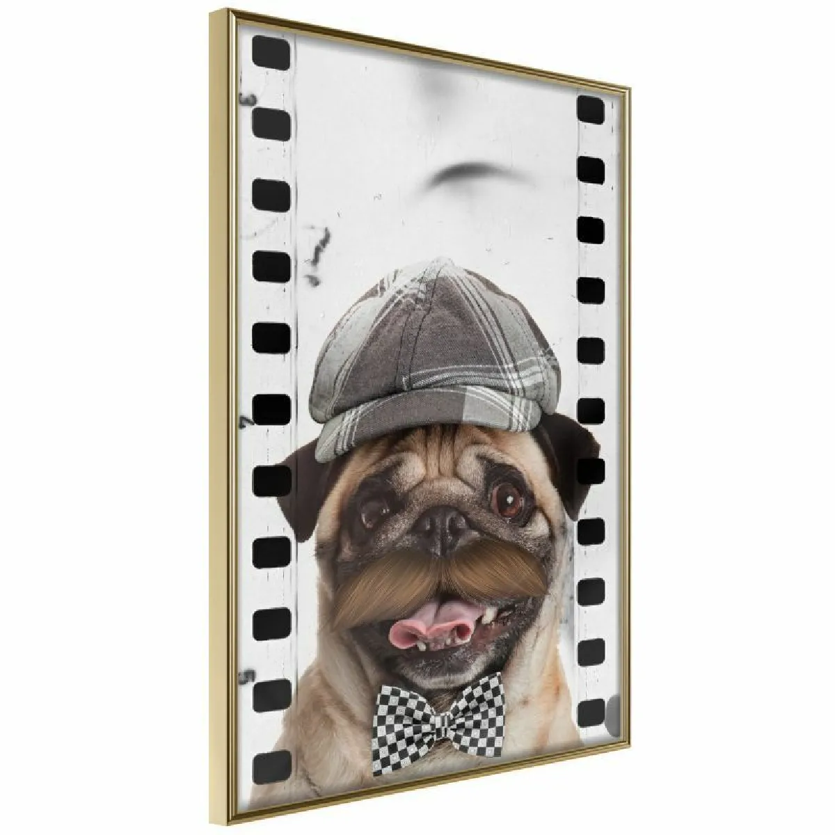 Paris Prix Affiche Dressed Up Pug encadrée 20 x 30 cm