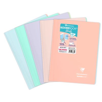 Clairefontaine Koverbook - Cahier polypro A4 (21x29,7 cm) - 160 pages - petits carreaux (5x5 mm) - disponible dans différentes couleurs pastels
