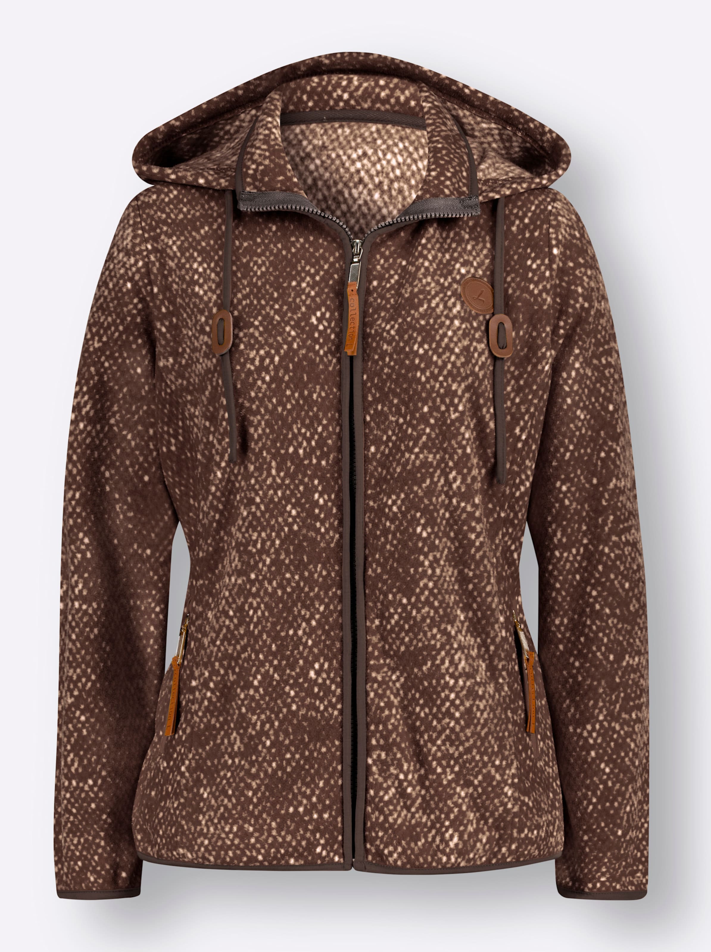 Fleecejacke in schoko-meliert