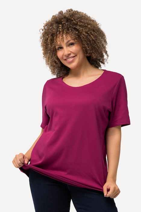 Shirt, doppellagige Vorderseite, Slim, Rundhals, Halbarm
