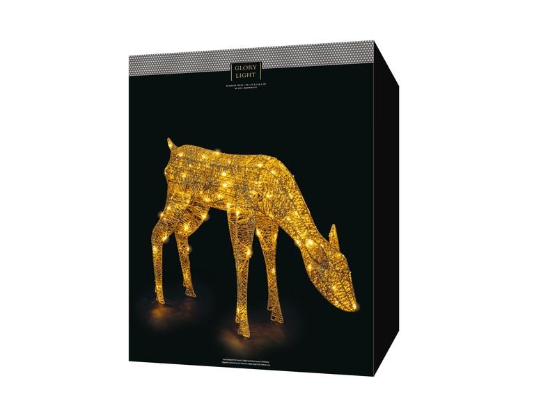 STT LED-Figur Rentier Freya, 78 cm, Gold LED Weihnachtsdekoration