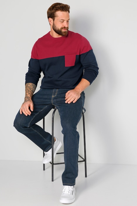 Boston Park Pullover, zweifarbig, Rundhals, bis 72/74