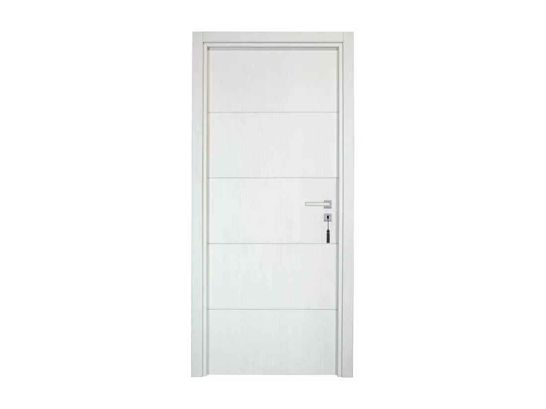 Bloc-porte pose fin de chantier collection Premium Seymour, H.204 x l.73 cm, aspect chêne blanc, réversible