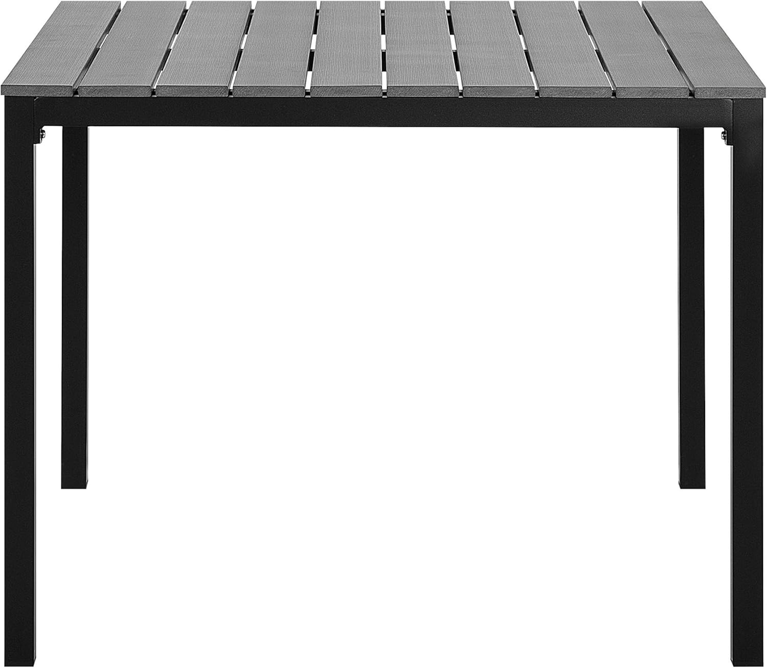 Beliani Gartentisch für 4 Personen 95 x 95 cm Aluminium schwarz Kunstholz grau Prato