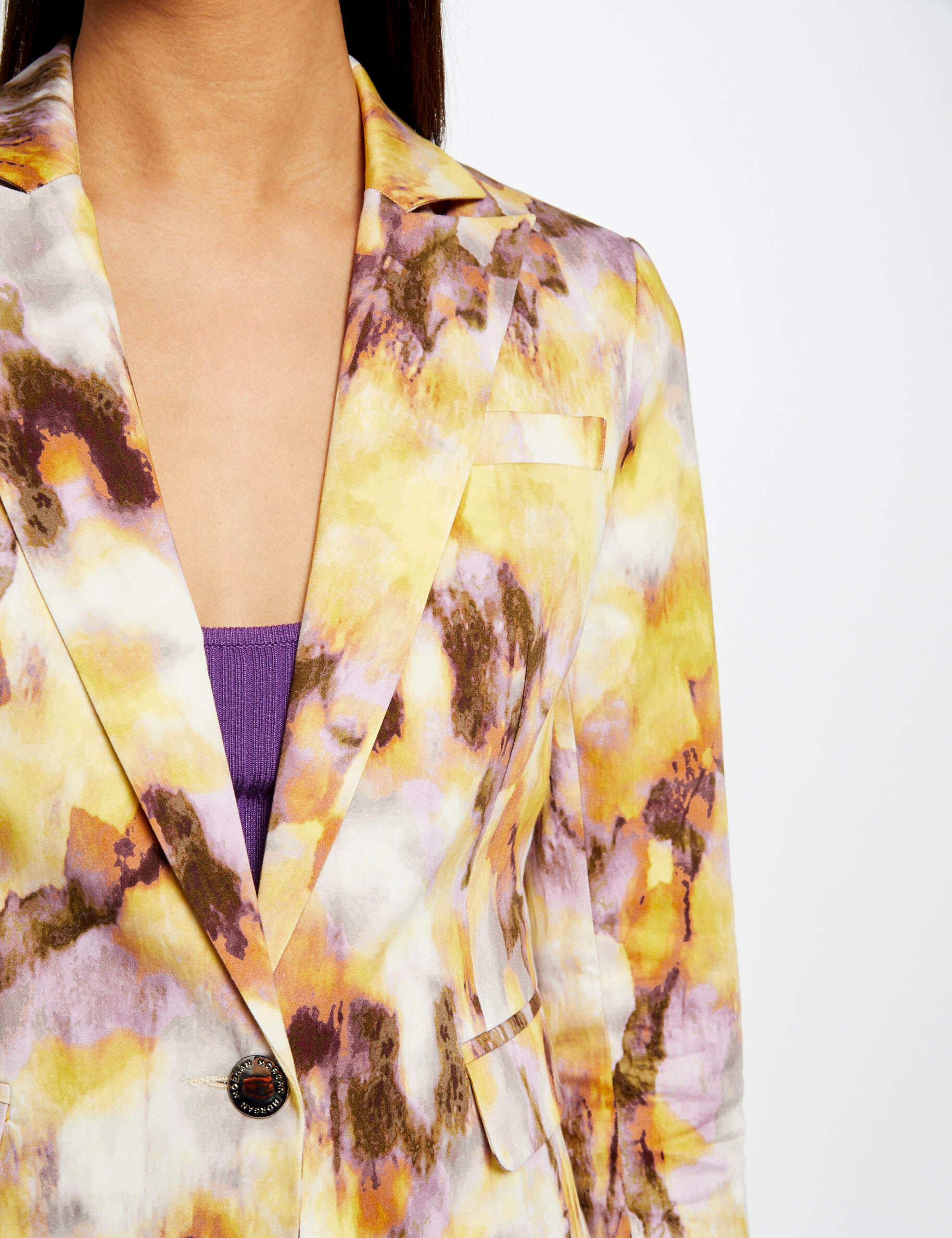 Veste droite imprimé abstrait multico femme - multico