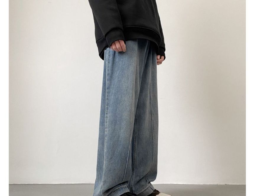 GRAYCIOUS - Losse jeans met middelhoge taille en gewassen naden aan de voorkant