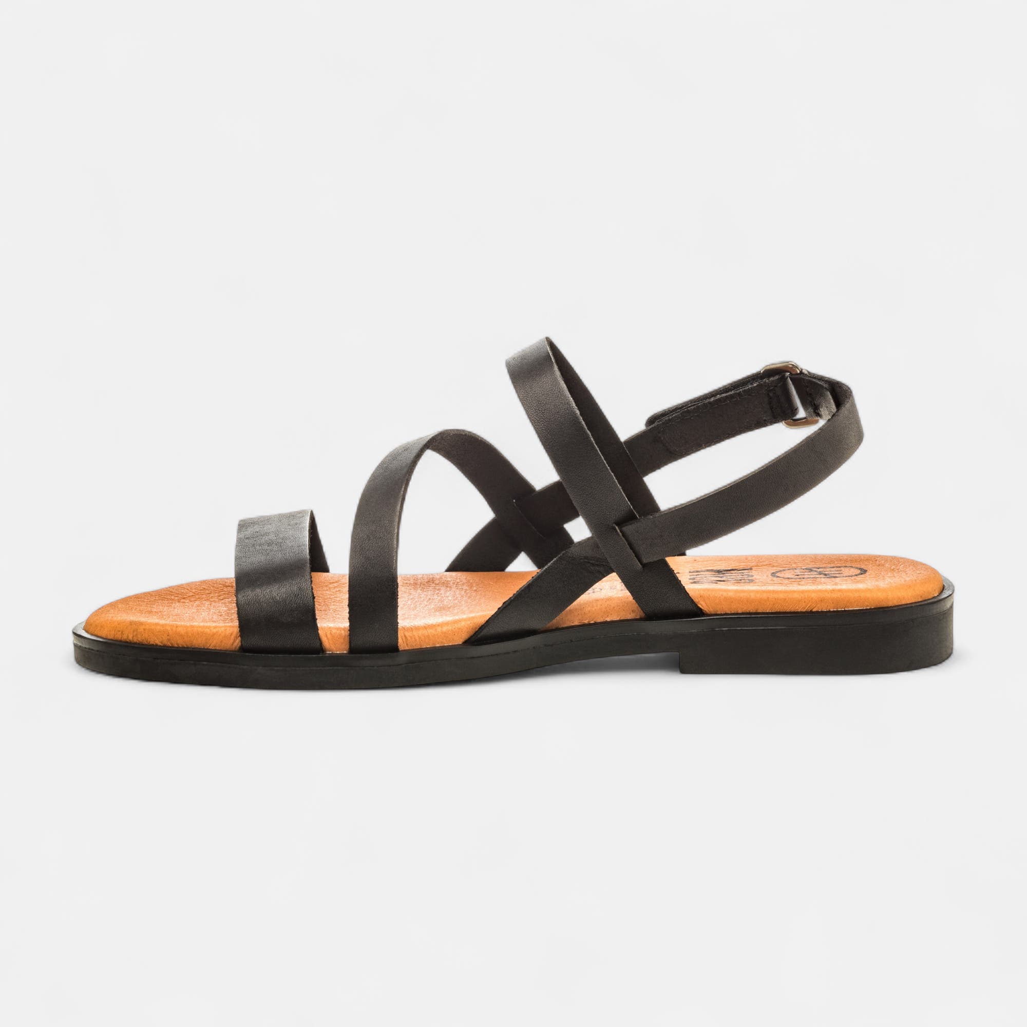Nu-pieds Femme en cuir noir
