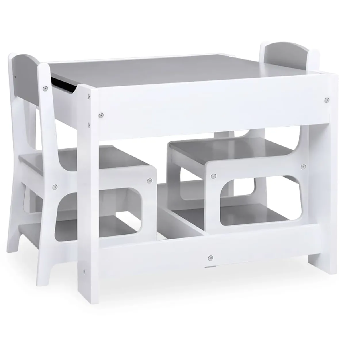 vidaXL Table enfants avec 2 chaises Blanc