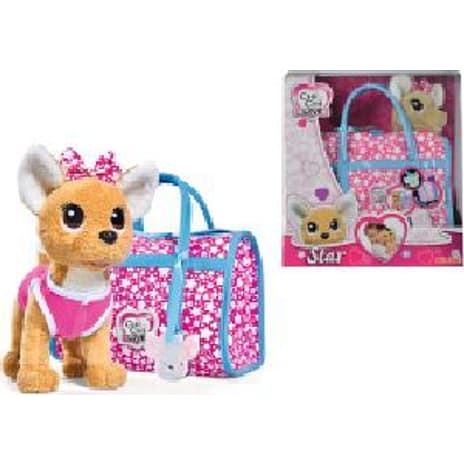 Chi Chi Love Star chihuahua plyshund med taske 20 cm
